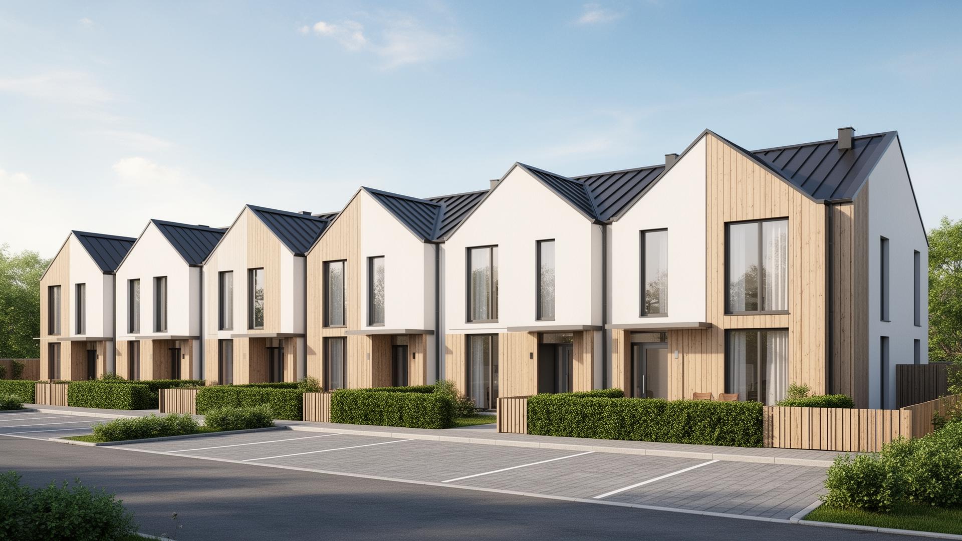 Sex moderna radhus i rad — exempelprojekt från Flexhus